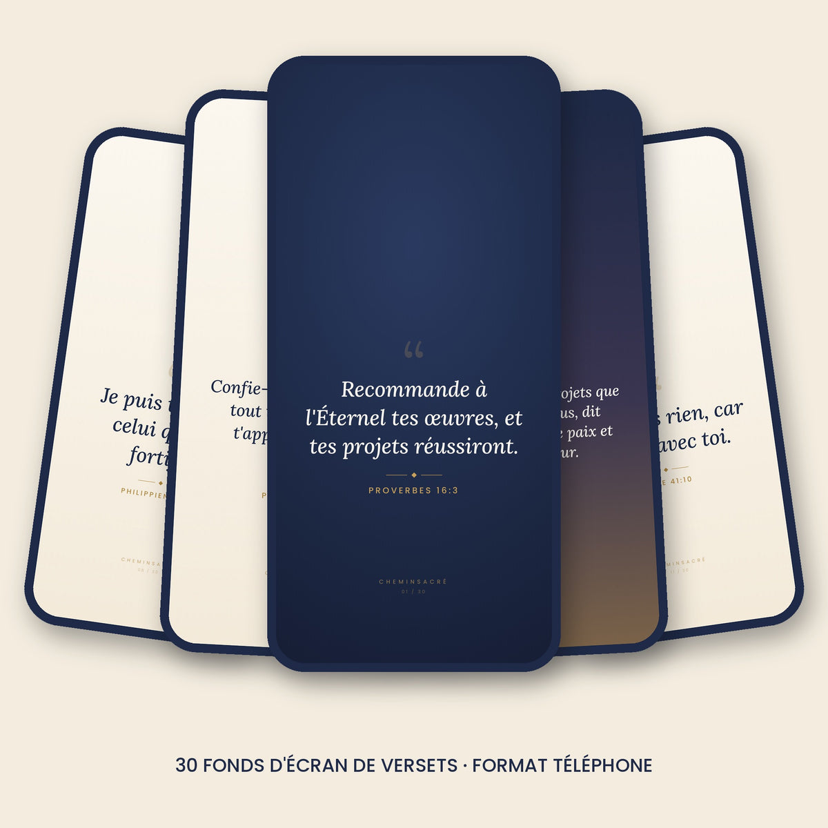 30 fonds d'écran de versets – Collection CheminSacré
